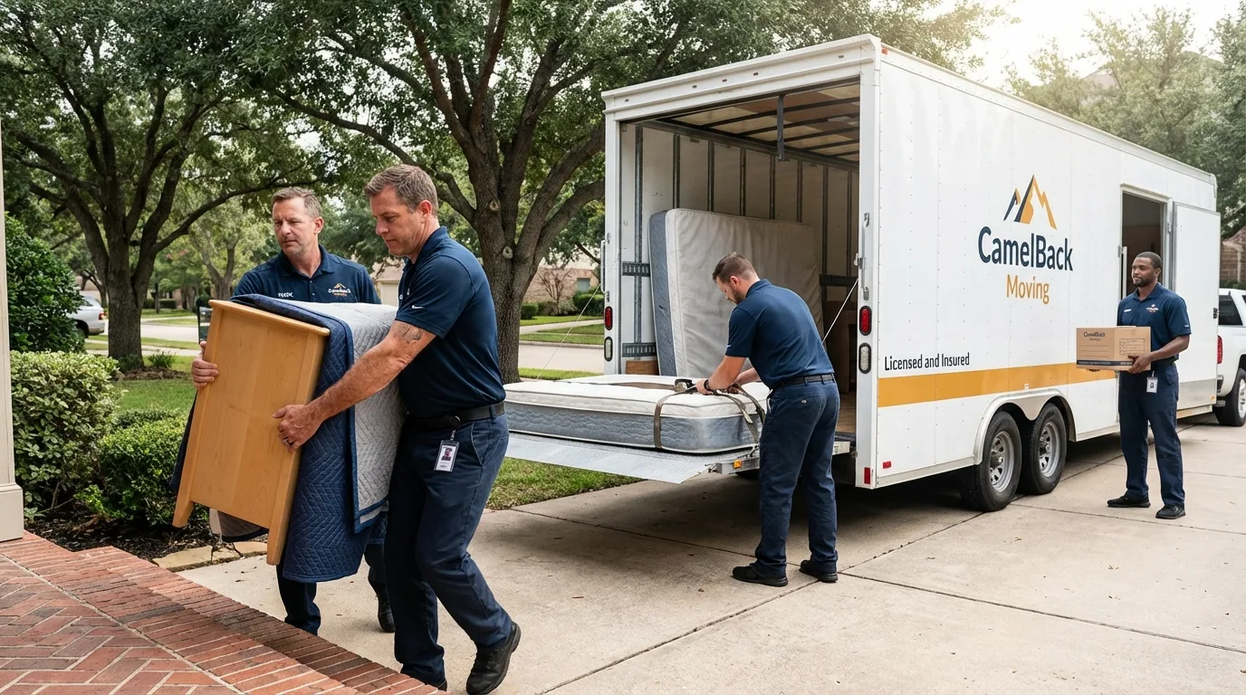 Crew loading residential truck for cross-state move from Summerville, GA